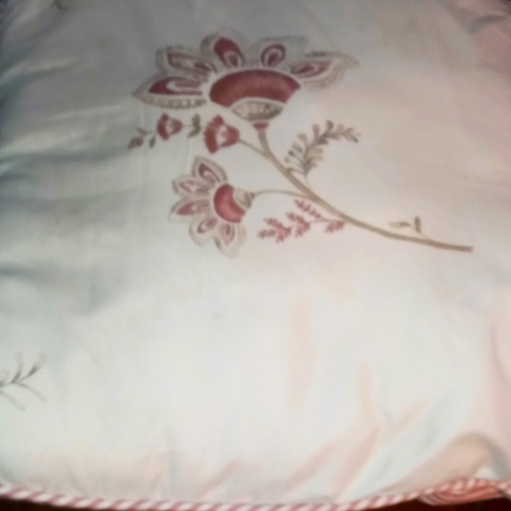 Throw pillow one side with flower other side stripes great for and room